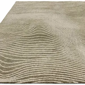 Modern Forest Green Abstract Easy to Clean Rug for Living Room Dining Room & Bedroom-200cm X 290cm