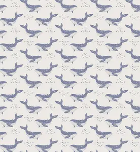 Bobbi Beck eco-friendly beige whale wallpaper