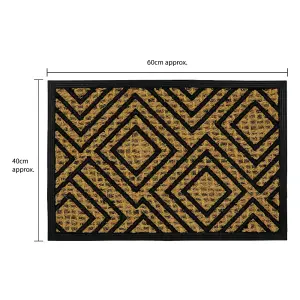 JVL Alba Woven Tuffscrape Doormat, 40x60cm, Diamond