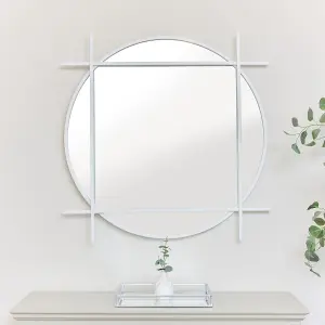 Melody Maison Large Round White Wall Mirror 97cm x 97cm