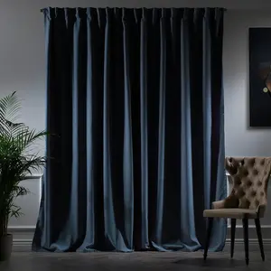 Extra Long & Extra Wide Decorative Curtain Single Panel Sky Blue / 140cm Width x 200cm Drop