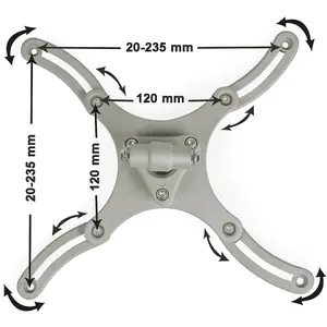 Projector Ceiling Mount - universal fit, tilt & 360 degree swivel, 30 kg capacity - grey