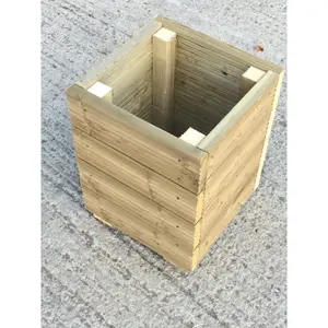 Treated Square Decking Planter Ruby Durable Wooden Garden Plant Box