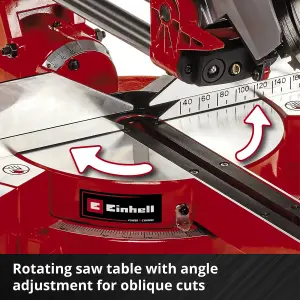 Einhell Power X-Change Cordless Sliding Mitre Saw 36V Drag Crosscut 45 Degree Tilt TE-SM 36/210 Li-Solo - Body Only