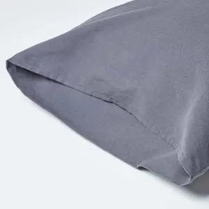 Homescapes Dark Grey Linen Housewife Pillowcase, King