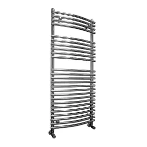 Right Radiators 1200x500 mm Curved Designer Heated Towel Rail Ladder Warmer Rads Radiator Chrome