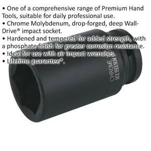 35mm Forged Deep Impact Socket - Durable Chromoly Wrench Tool for Professionals