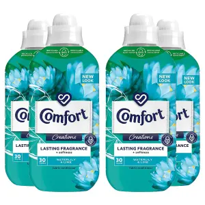 Comfort Fabric Conditioner Lasting Fragrance Waterlily & lime 900ml 30W, 4 Pack