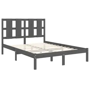 Berkfield Bed Frame Grey Solid Wood Pine 120x200 cm