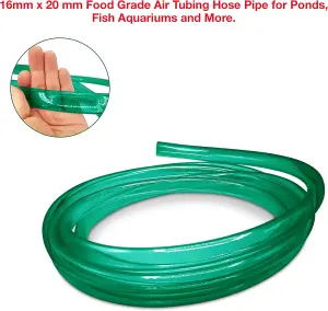 Flexible Hose 16mm Inside Diameter 20mm Outside Diameter- 4 Metres Clear PVC Food Grade GREEN  Plastic Tube Multipurpose PVC Pipe