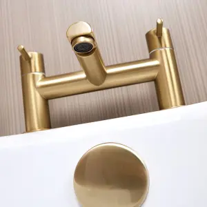 Flode Kumla Bath Filler - Brushed Brass