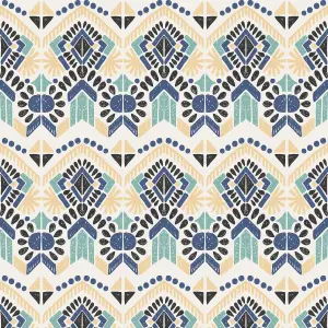 Bobbi Beck eco friendly Blue aztec tribal Wallpaper