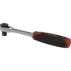 Compact 72-Tooth Ratchet Wrench with Soft Grip Handle - 1/4" Drive for Precision Work