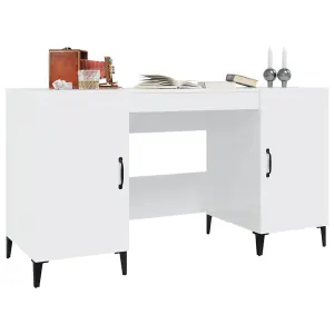 Berkfield Desk High Gloss White 140x50x75 cm Engineered Wood