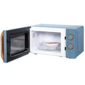 Russell Hobbs Scandi Microwave 17 Litre 700W Blue Wood Effect Manual RHMM713BL-N