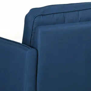 HOMCOM 2 Seater Sofa 143cm Modern Fabric Couch Back Cushions and Pillows, Blue