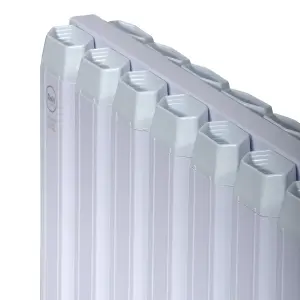 Aluminum Radiator Compatible with Heat pump. Model "Onyx" White. 1000mm.Heigth600mm.Btu/hr:6440