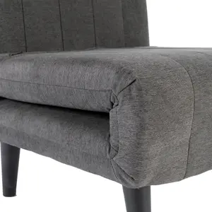 Harper 1 Seater Folding Clic Clac Fabric Living Room Lounge Futon Sofa Bed Charcoal