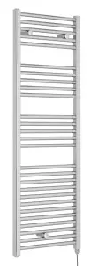 Electric Vertical Round Towel Rail with 27 Rails - 1375mm x 480mm - 500 Watt - Chrome