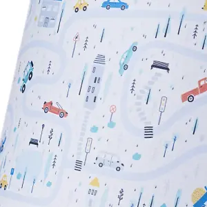 Children's Play Village Lamp Shade - Town City Car Roads Map with Cars & Trucks