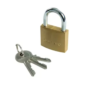 Silverline MSS03 Brass Padlock with Keys 40mm