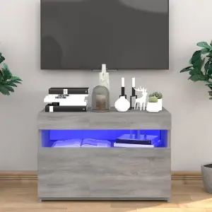 Berkfield TV Cabinet with LED Lights Grey Sonoma 60x35x40 cm