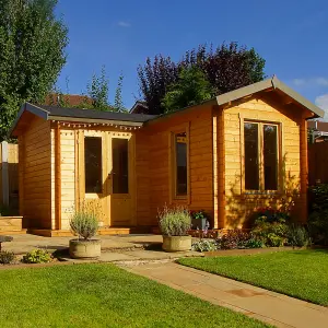 Lasita Portsmouth L Shaped Corner Building - 4m x 4m - Garden Summer House Double Glazed