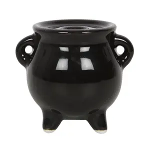 Something Different Mystical Moon Ceramic Cauldron Incense Holder Black (One Size)