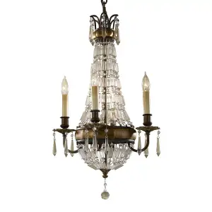 Luminosa Bellini Chandelier 4 Light British Bronze Finish, E14