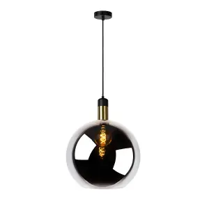 Lucide Julius Vintage Pendant Light 40cm - 1xE27 - Smoke Grey