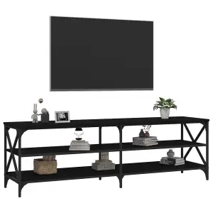 Berkfield TV Cabinet Black 160x40x50 cm Engineered Wood