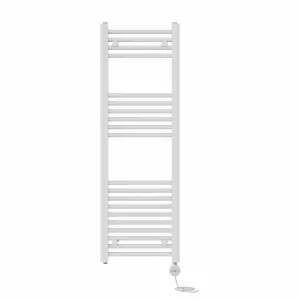 Right Radiators Prefilled Thermostatic Electric Heated Towel Rail Straight Ladder Warmer Rads - White 1200x400 mm