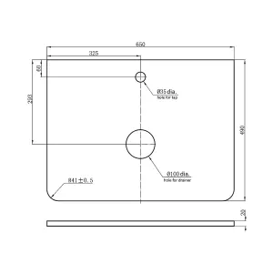 Sutton White Floor Standing Bathroom Vanity Unit with Pre-drilled Tap Hole Worktop (W)630mm (H)700mm