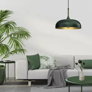 Milagro Pendant Lamp Lincoln Green/Gold 1XE27 35cm