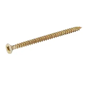 TurboDrive Pozidriv Yellow-passivated Steel Screw (Dia)3.5mm (L)60mm, Pack of 20