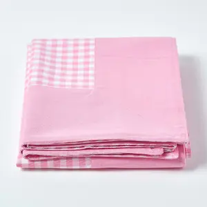 Homescapes Cotton Gingham Check Pink Throw, 150 x 200 cm