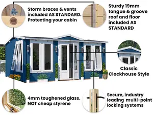 Dunster House Log Cabin 5m x 4m Summer House Garden Office Outdoor Room DIY Building GhostFlower