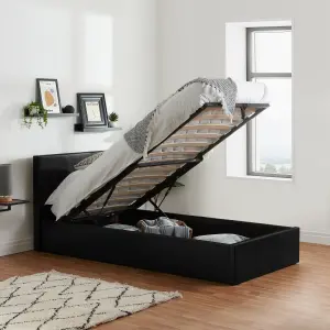 Birlea Berlin Single Ottoman Bed Black