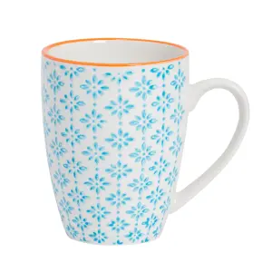 Nicola Spring - Nicola Spring - Hand-Printed Mug - 330ml - Blue