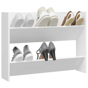 Berkfield Wall Shoe Cabinet White 80x18x60 cm Engineered Wood