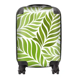 Green Leaf Pattern Suitcase - Small