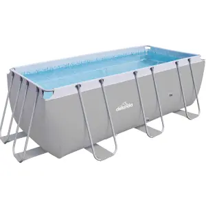 Dellonda Swimming Pool 13ft 400x200cm XL Steel Frame Above Ground & Accessories