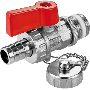 Invena 3/4 Inch Water Drain Valve Tap with Garden Hose Plug Chromed Brass