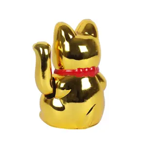 6 Inch Gold Lucky Money Cat Figurine