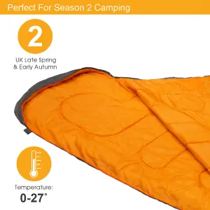 Milestone Camping Mummy Single Sleeping Bag - Grey