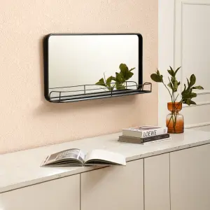 Manom Wall Mirror Large Rectangular Wall Mounted Mirror With Metal Frame Entryway Hallway Living Bedroom Wall Mirror With Shelf