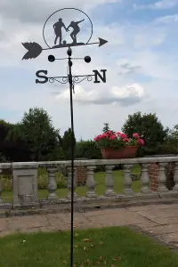 Weathervane - FOOTBALL steel weathervane with ground spike and wall fixing.