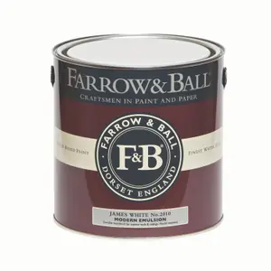 Farrow & Ball Modern James white No.2010 Matt Emulsion paint, 2.5L