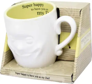 Smiling Face Mug Tea Coffee Fine China Ceramic Cup Gift Set Novelty New 3D Super Happy  Dad