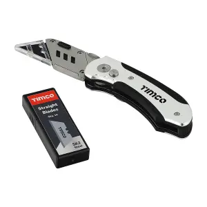 Utility Folding Box Cutter with Blades - Lightweight and Foldable